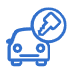 Car and key icon representing car hire